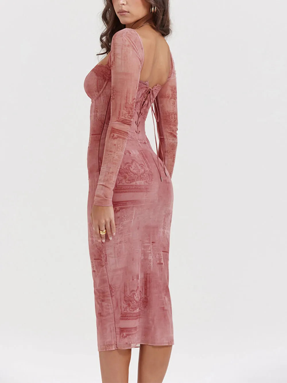 Pink Print Corset Dress