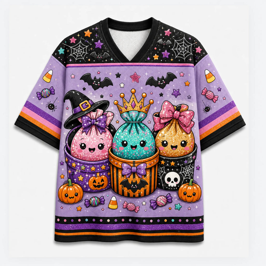 Chaotic Club Cute Kawaii Glitter Candy Treats Halloween Mesh Jersey