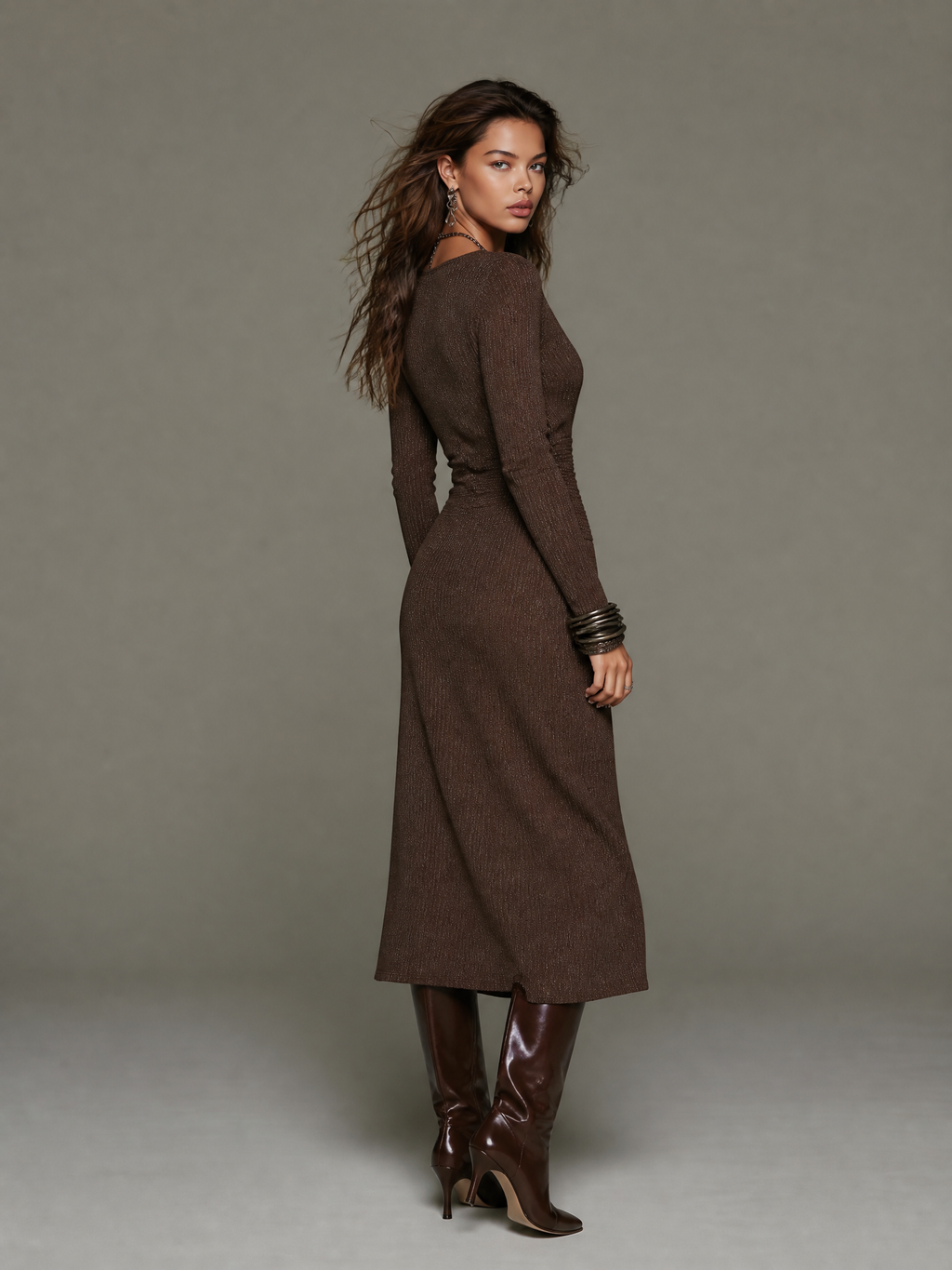 Midi Dress with soft knit – Premium Look