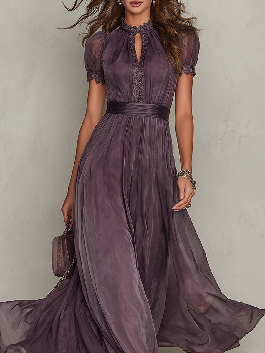 Retro Maxi Dress in chiffon, Affordable Luxury