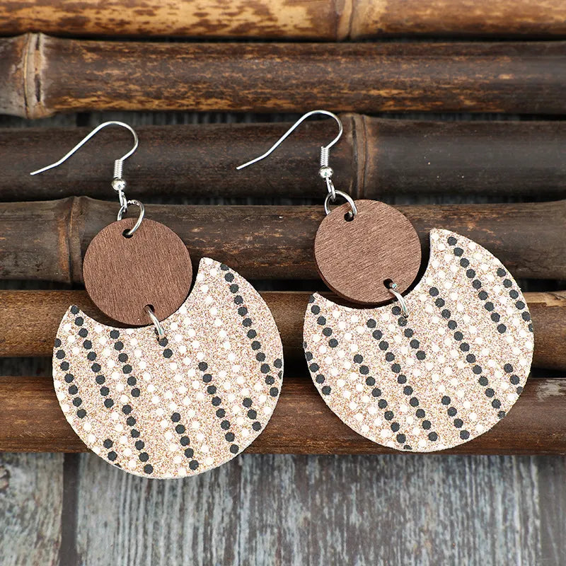 Half circular splicing earrings