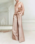 Fashion Versatile Satin Top Pants Set ?