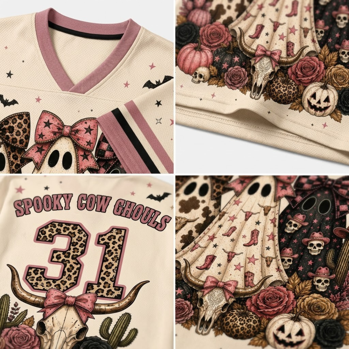 Chaotic Club Spooky Cow Ghouls Western Ghost Mesh Jersey