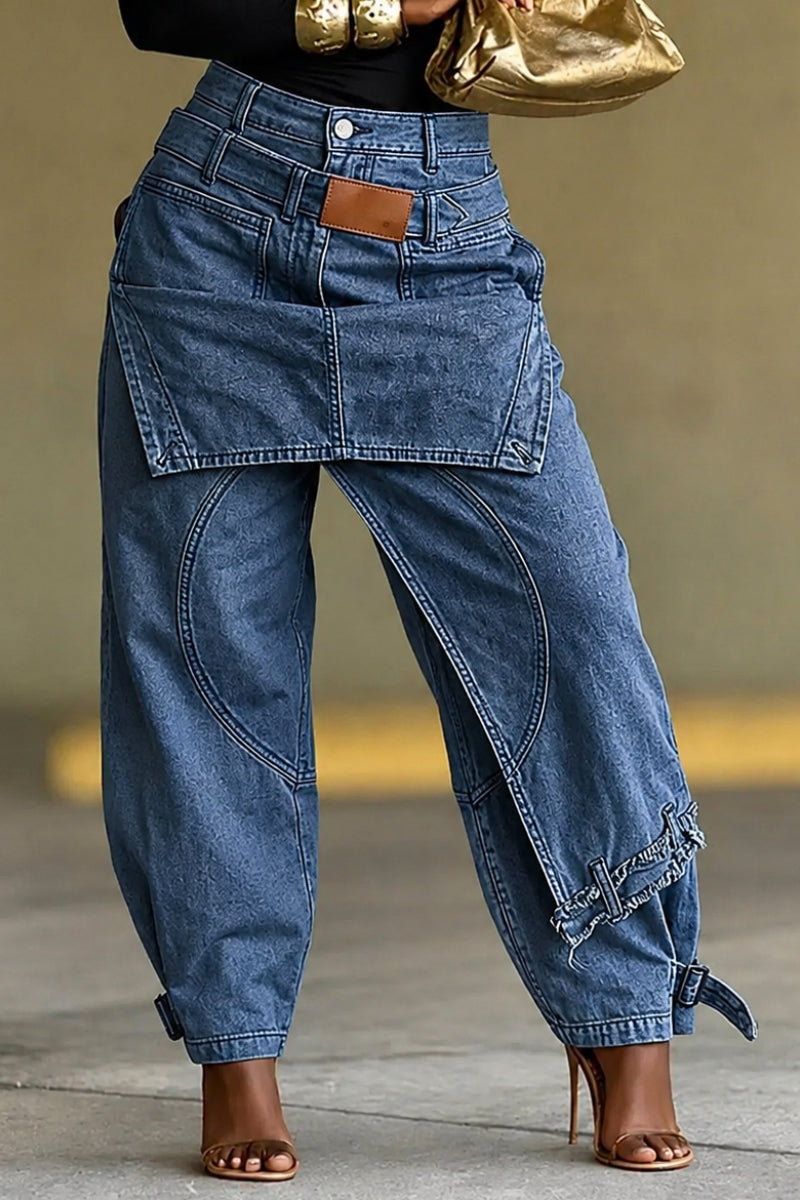 Olive Green Multi-Pocket Cargo Barrel Pants