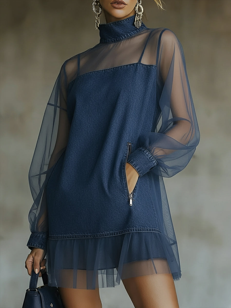 Mini Dress with denim – Smart Price