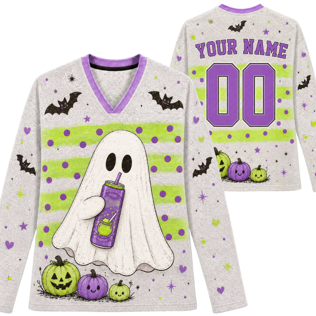 Chaotic Club Spooky Ghost Can Halloween Long Sleeve Jersey