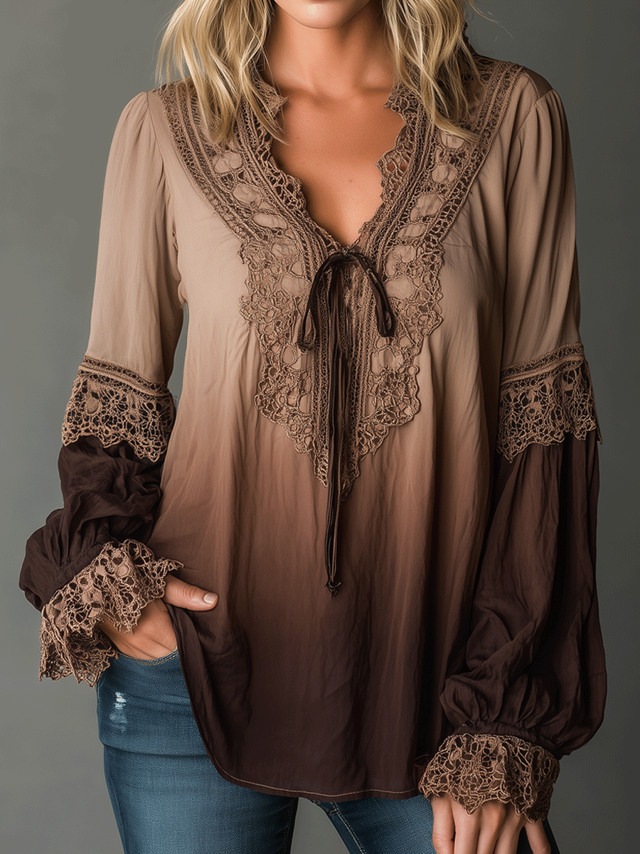 Bohemian Shirt in lace, Affordable Luxury