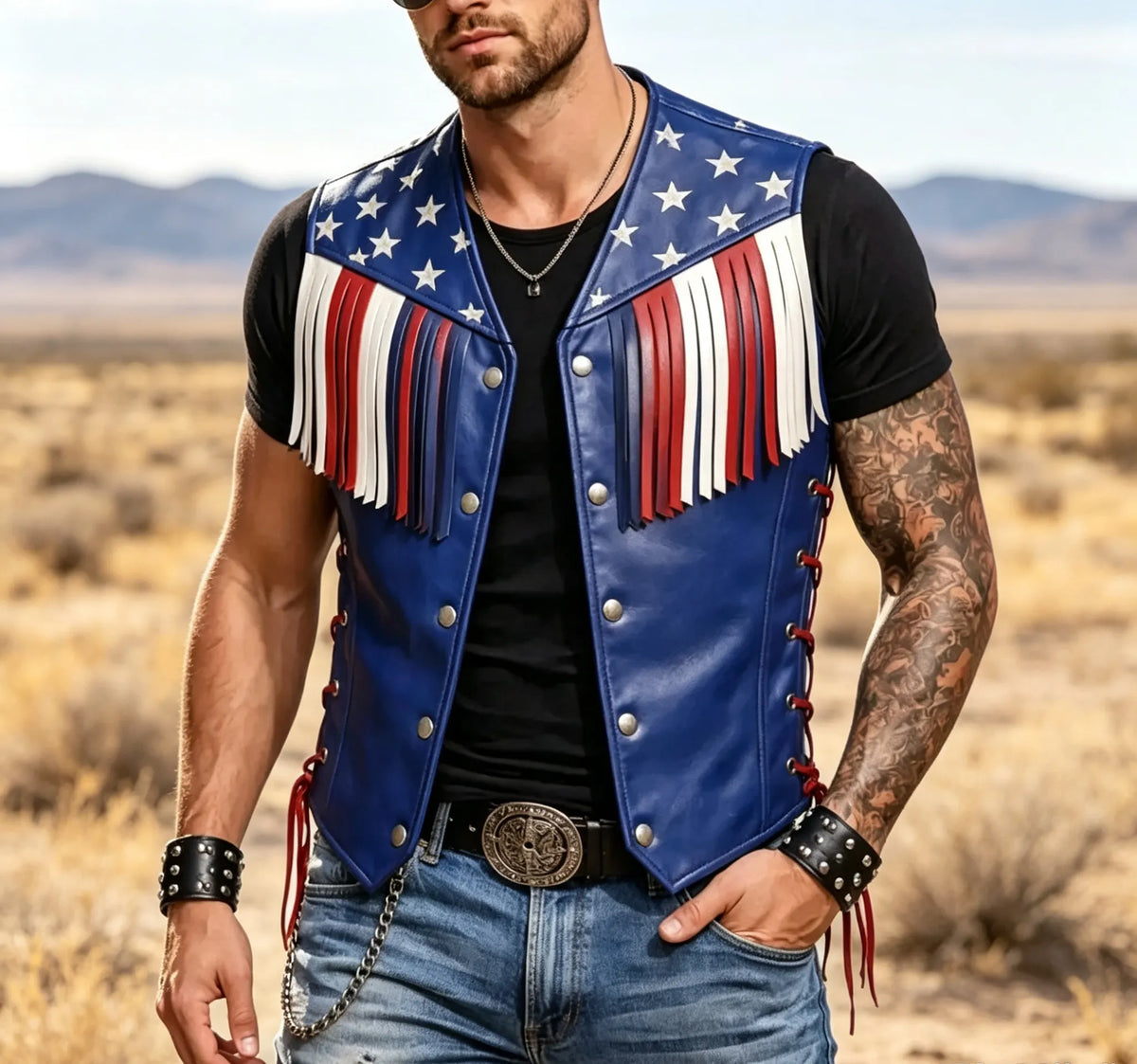 Men's Western-style Sleeveless Vest