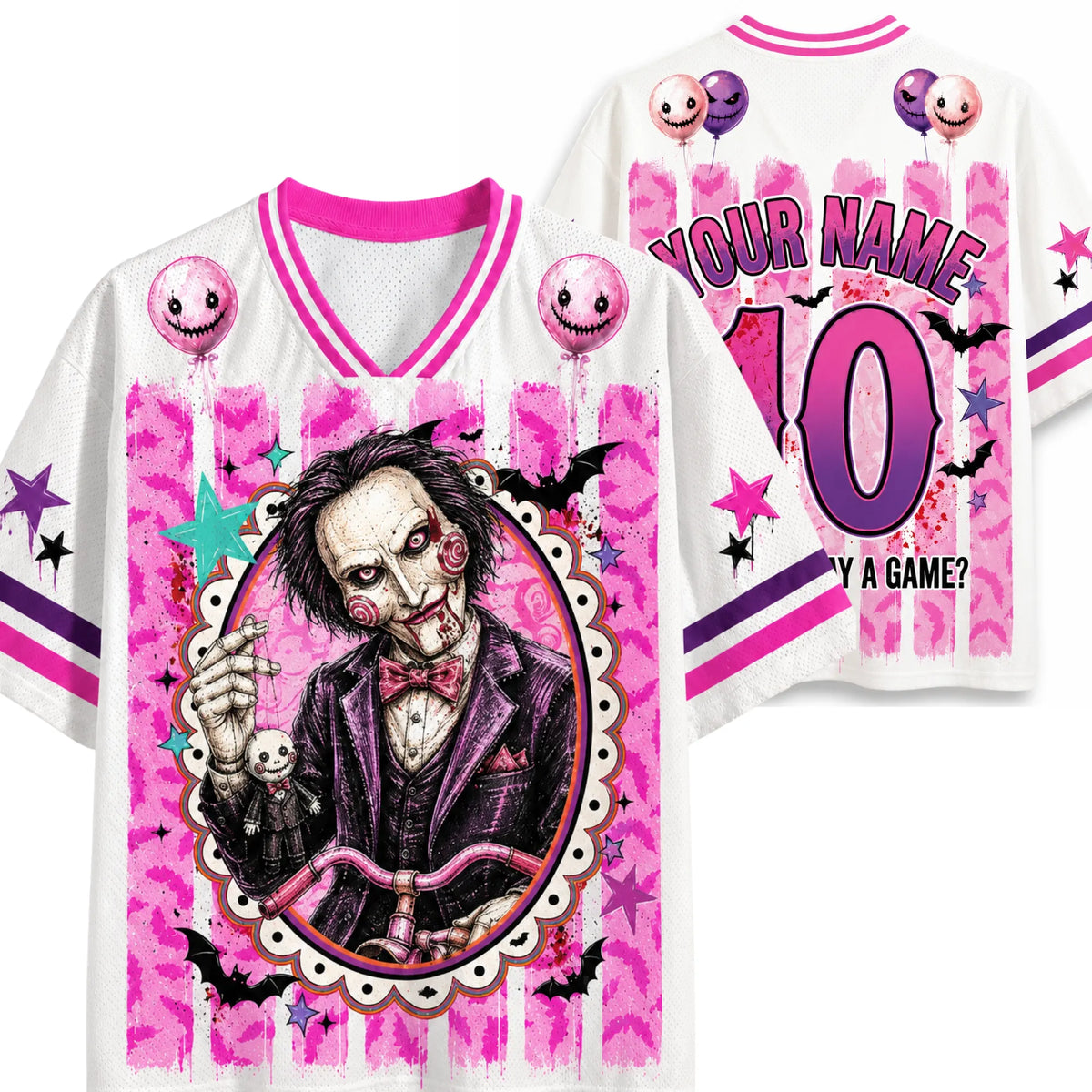 Chaotic Club Preppy Horror Bundle Retro Halloween Characters Mesh Jersey