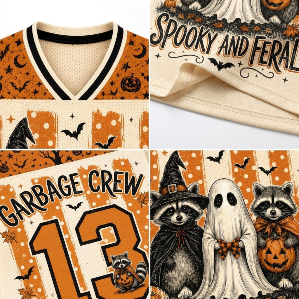 Chaotic Club Funny Raccoon Spooky Feral Garbage Crew Mesh Jersey