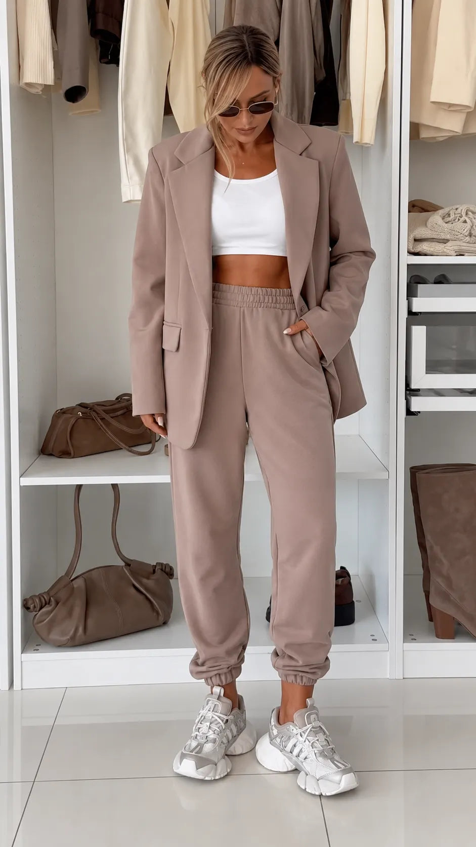 Blazer And Jogger Pants Two‐Piece Set