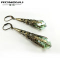 Green Austrian crystal earrings