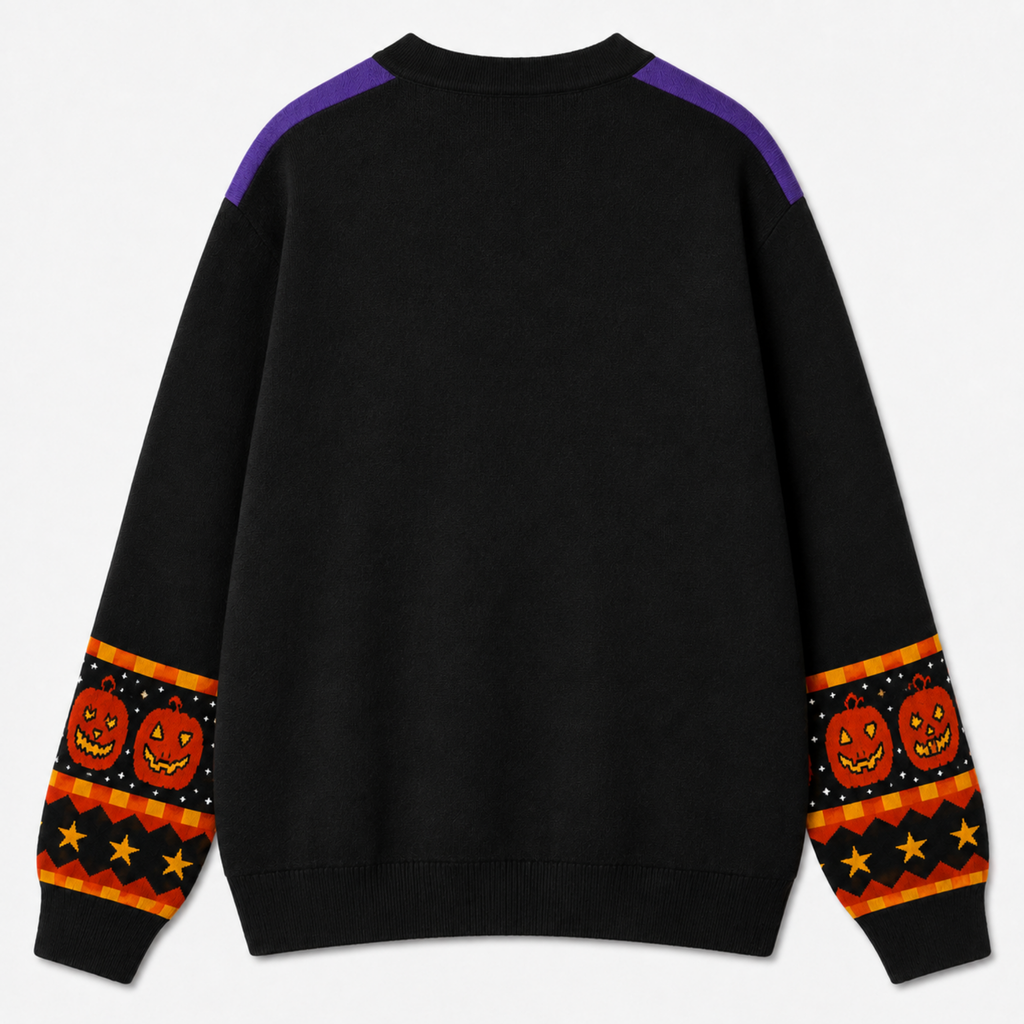 Chaotic Club Personalized Spooky Night Black Cat Ghost Cardigan