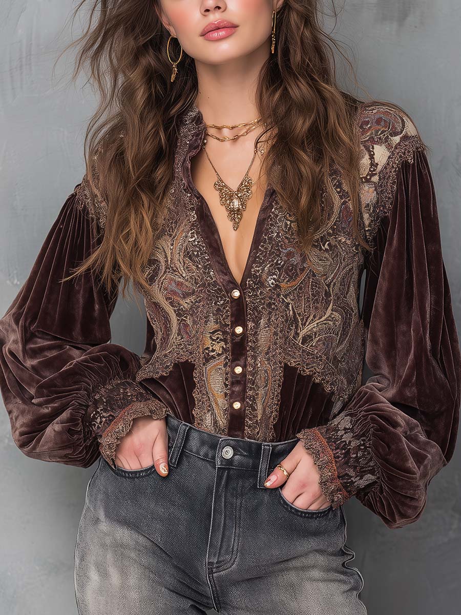 Blouse with velvet – Affordable Luxury