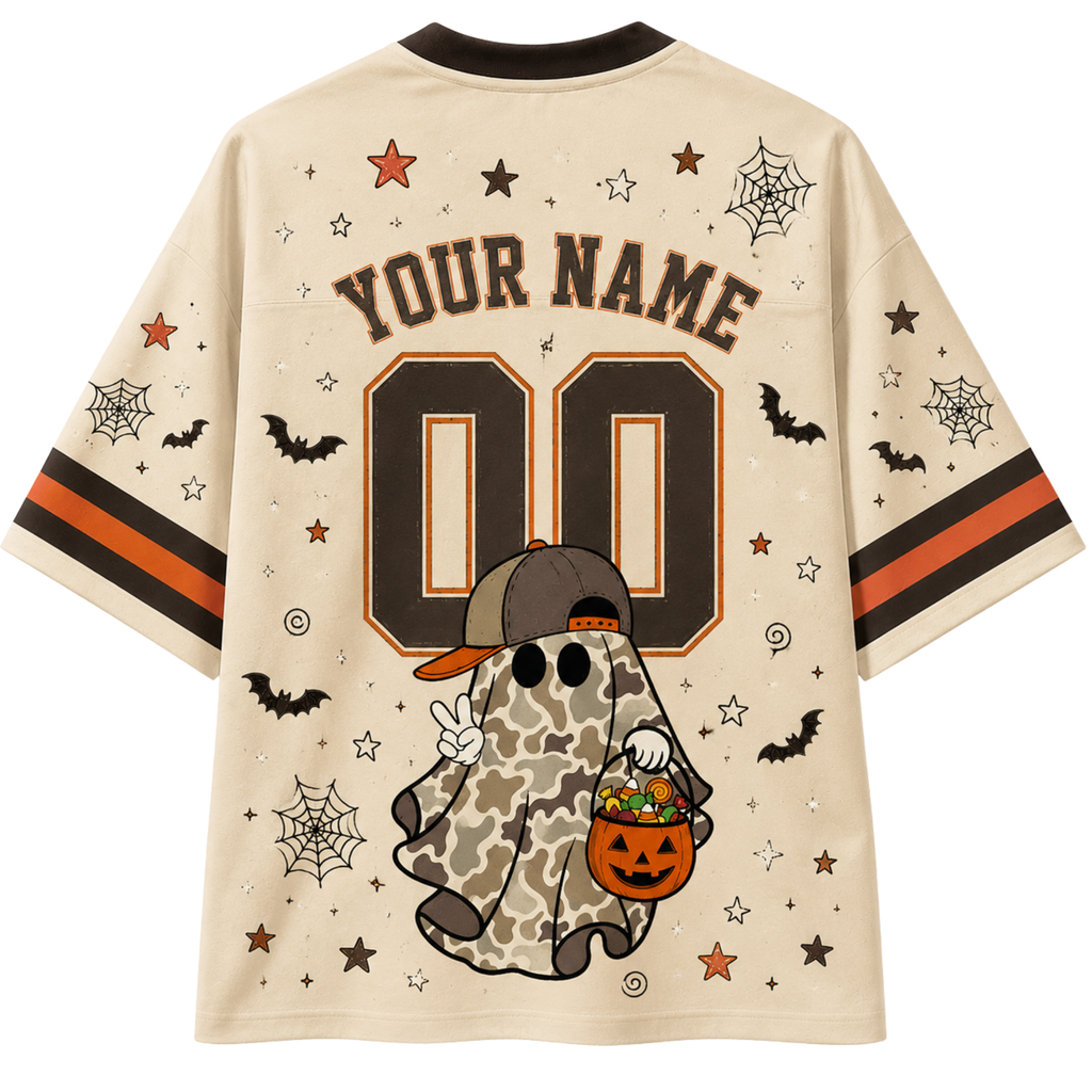 Chaotic Club Camo Bow Ghost Trick or Treat Halloween Mesh Jersey