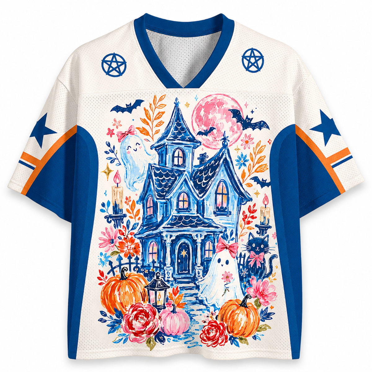 Chaotic Club Brushstroke Halloween Haunted House Mesh Jersey