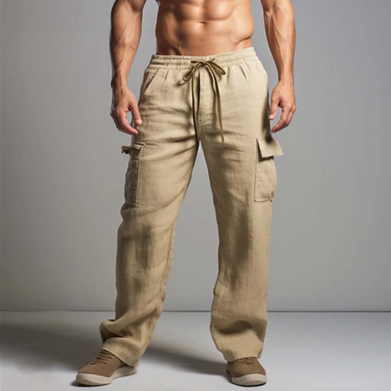 Vintage Pants in linen, Designer Aesthetic