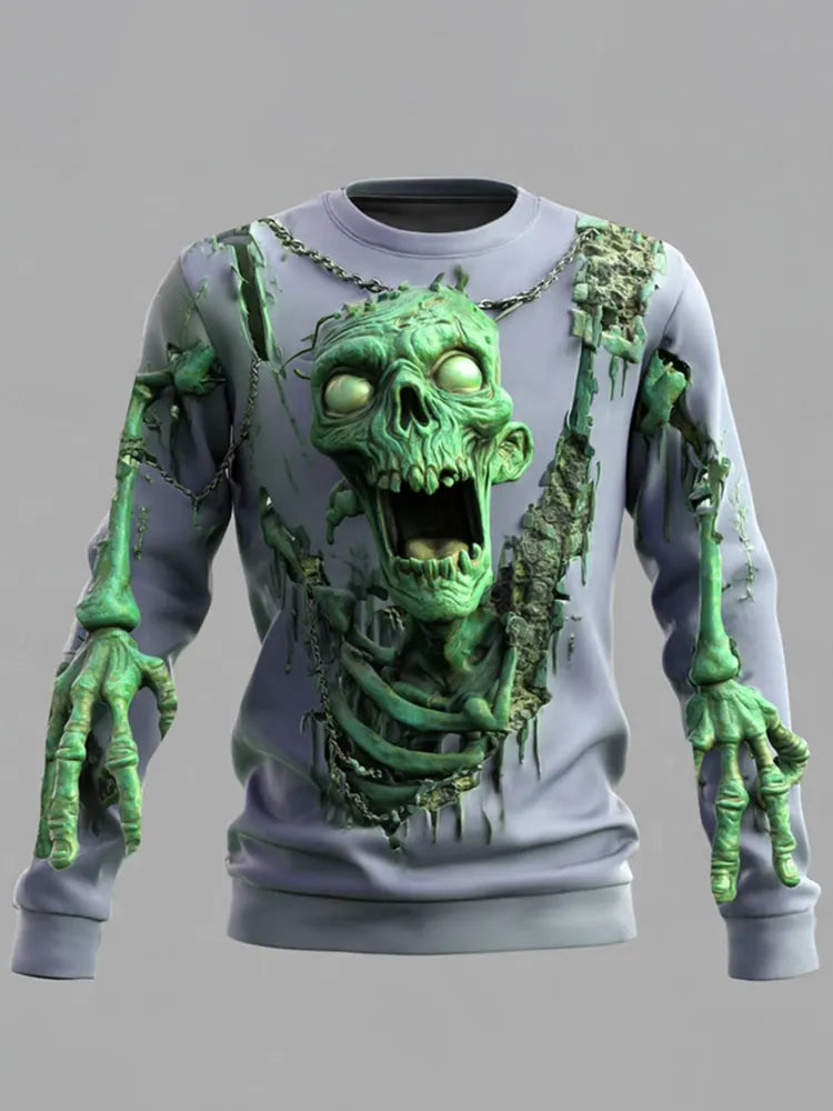 Men's Halloween Horror Zombie 3d Print Sweatshirt