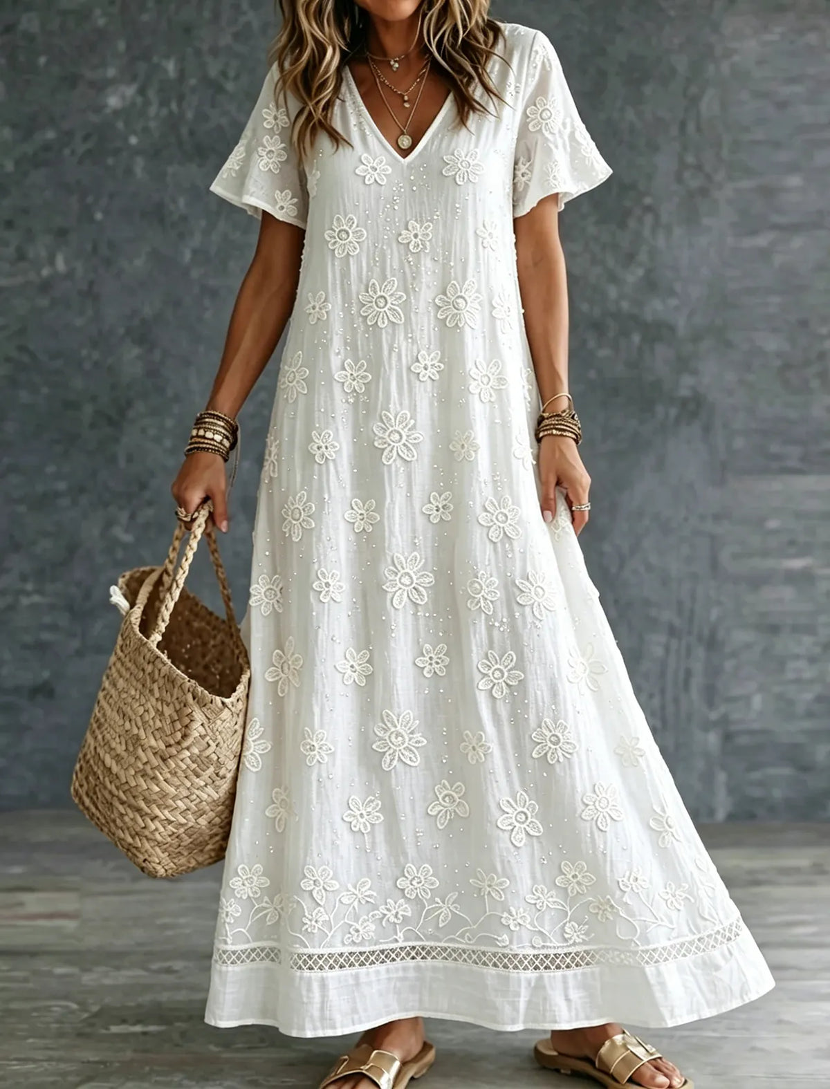 Chic Maxi Dress in linen, Affordable Luxury