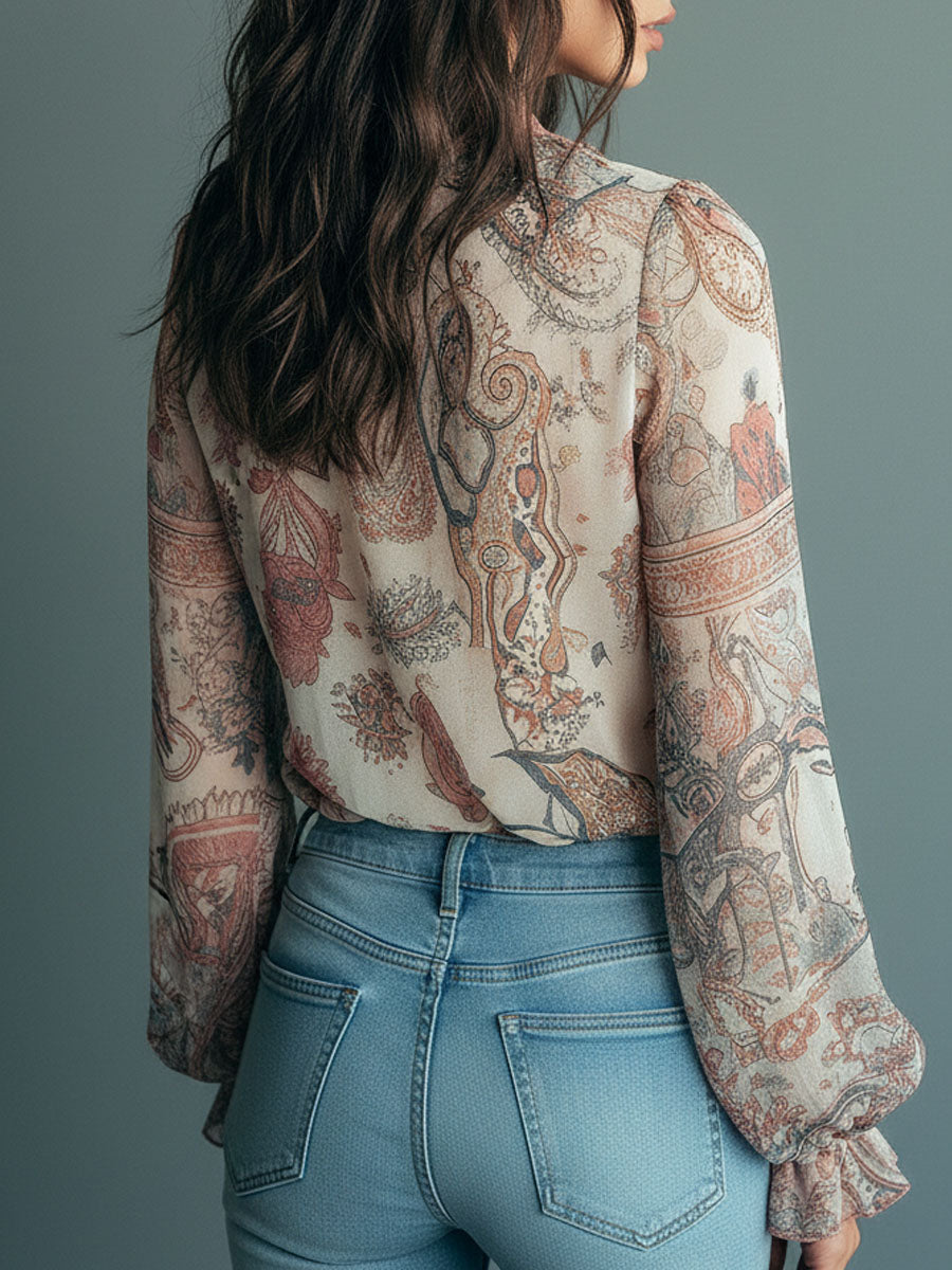 Bohemian Blouse in chiffon, Best Value