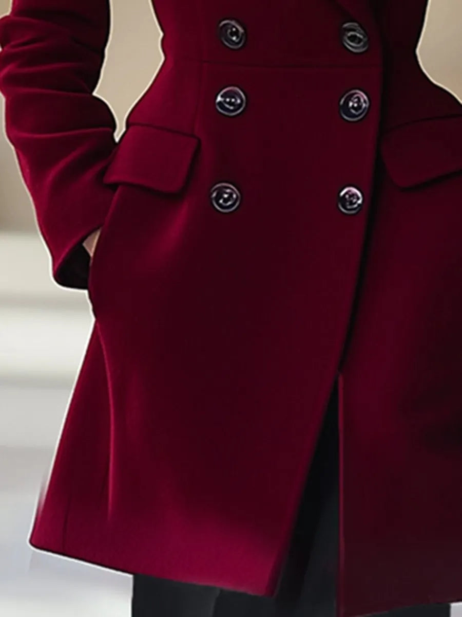 【24-hour shipping out】High-End Temperament Waist Lapel Coat
