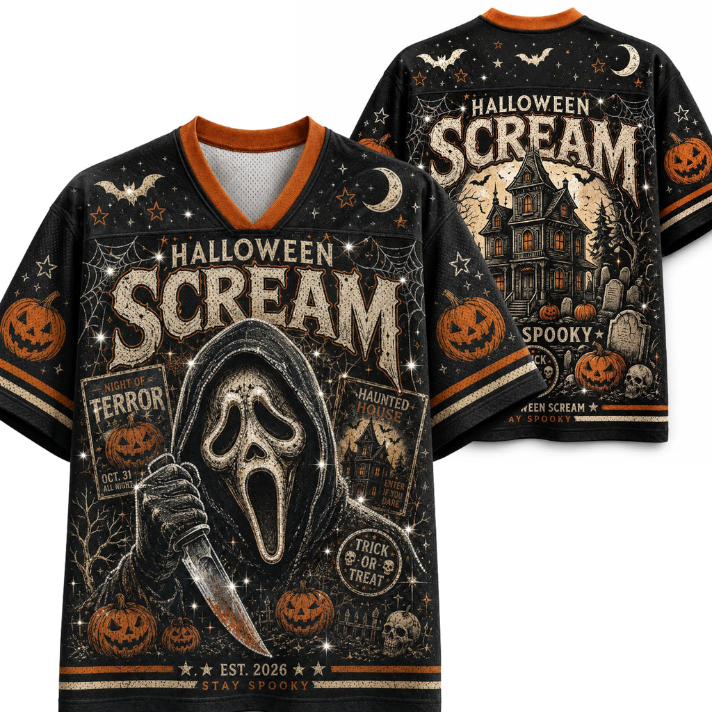 Chaotic Club Vintage Halloween Scream Ghostface Mesh Jersey