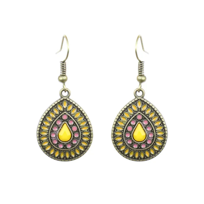 Women's Bohemian Exotic Water Drop Flower Earrings