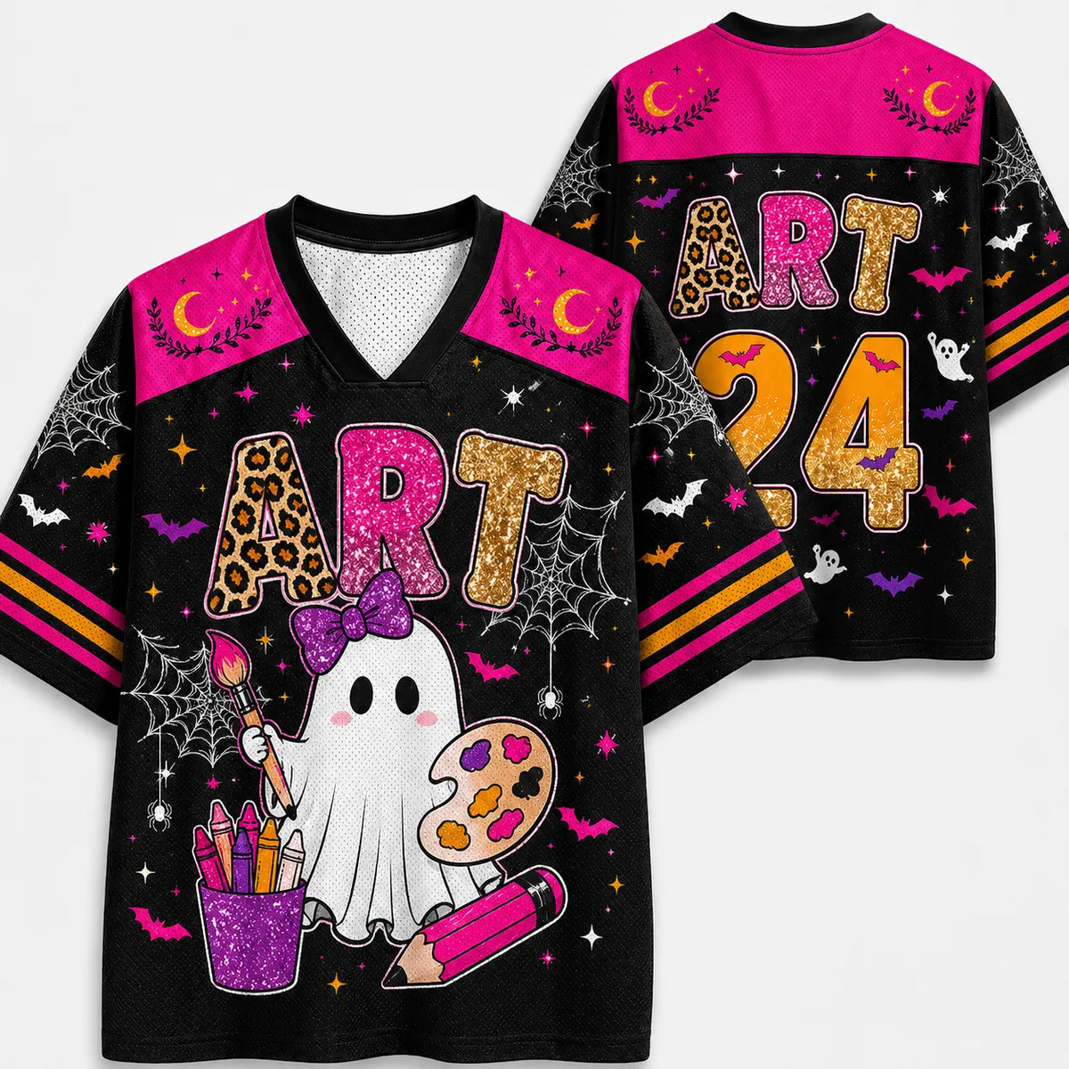 Chaotic Club Preppy School Staff: Teacher, Para Hallowwen Boo Mesh Jersey
