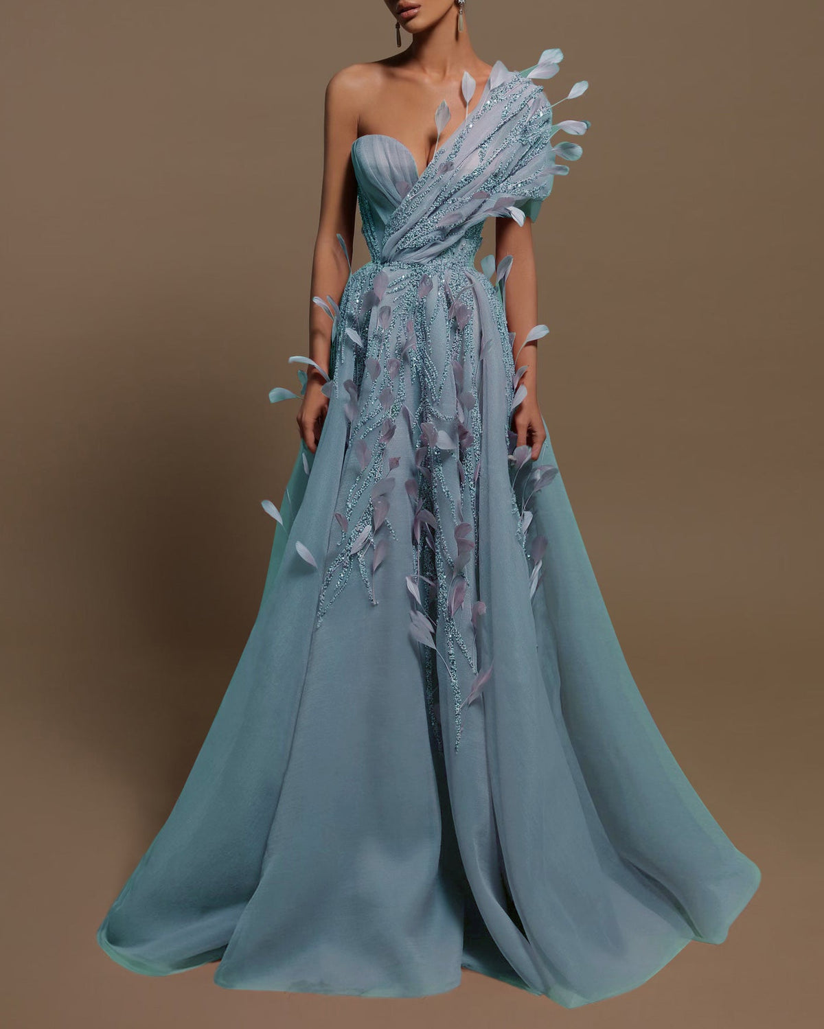 Evening Gown Beaded Maxi Dress