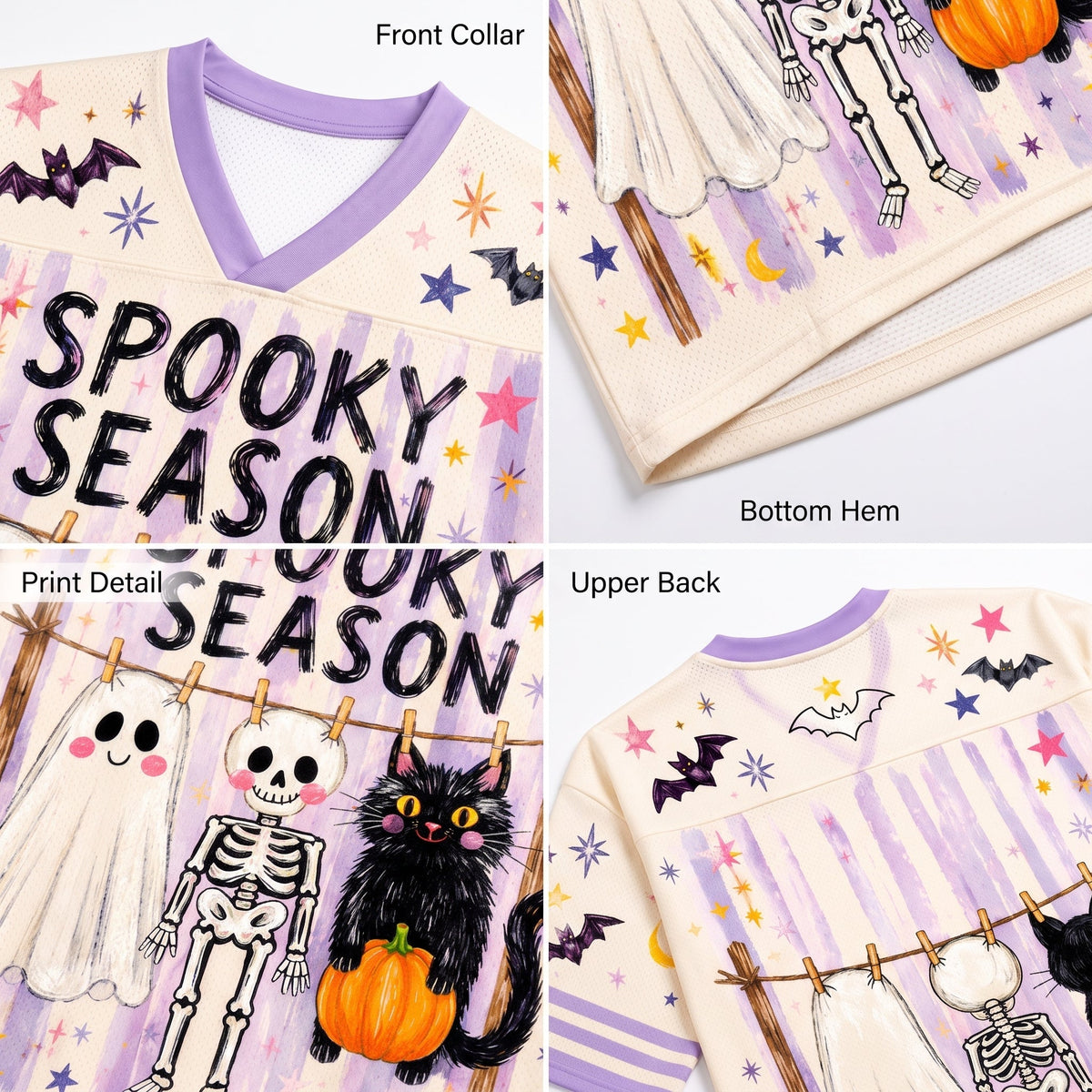 Chaotic Club Preppy Spooky Season Coquette Skeleton Mesh Jersey