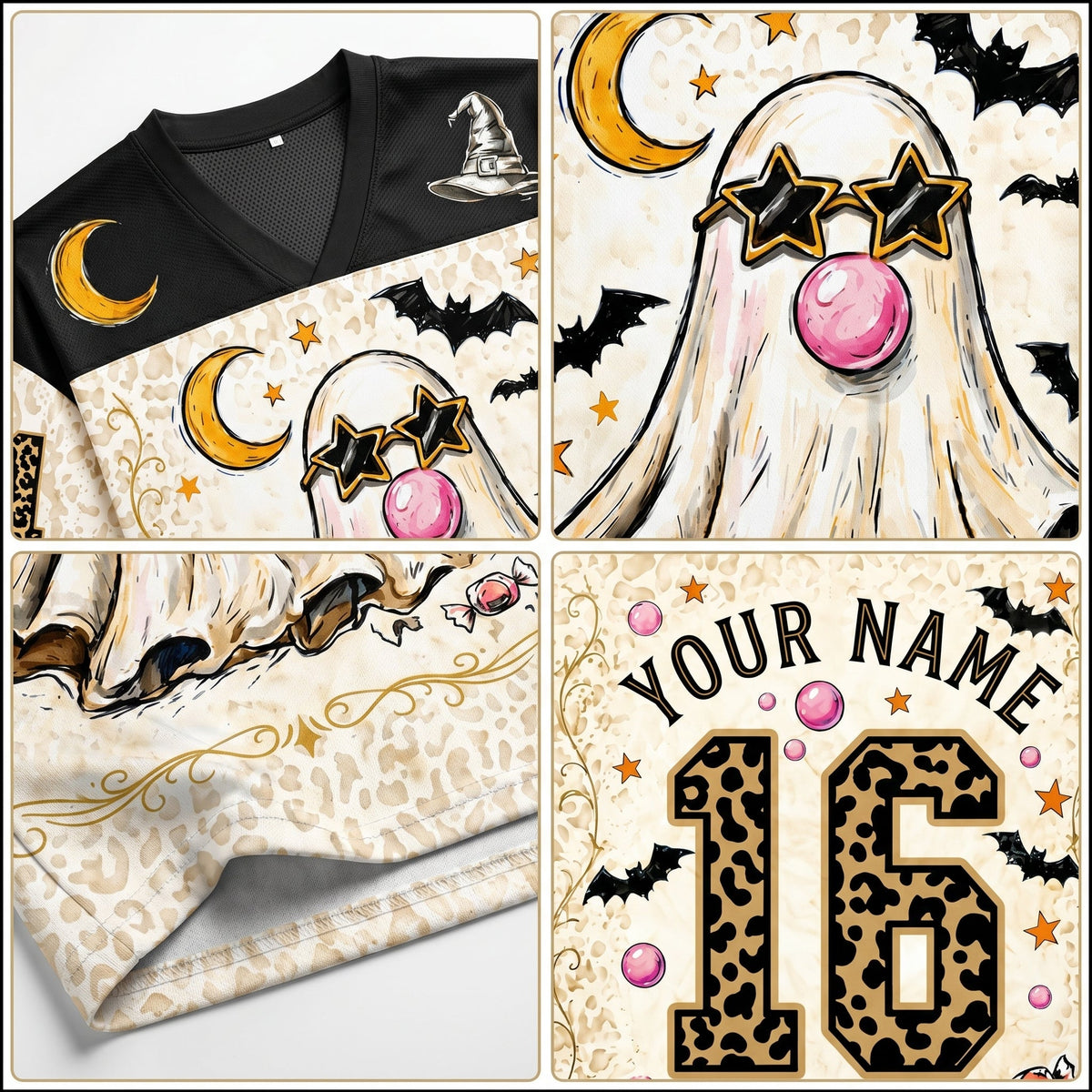 Chaotic Club Bubblegum Ghost Leopard Halloween Jersey