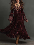 Bohemian Maxi Dress in velvet, Best Value
