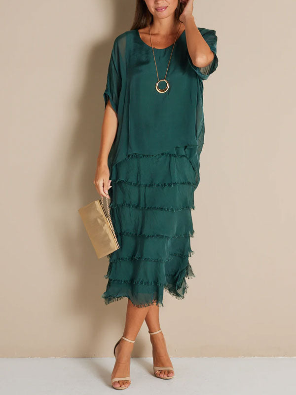 Straight temperament chiffon temperament women's dress