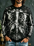 Men's Gothic Halloween Skeleton Long-sleeve Hoodie