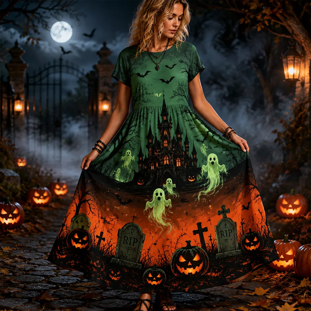 Wickedly Chic Midi Dress – Spooky Pick