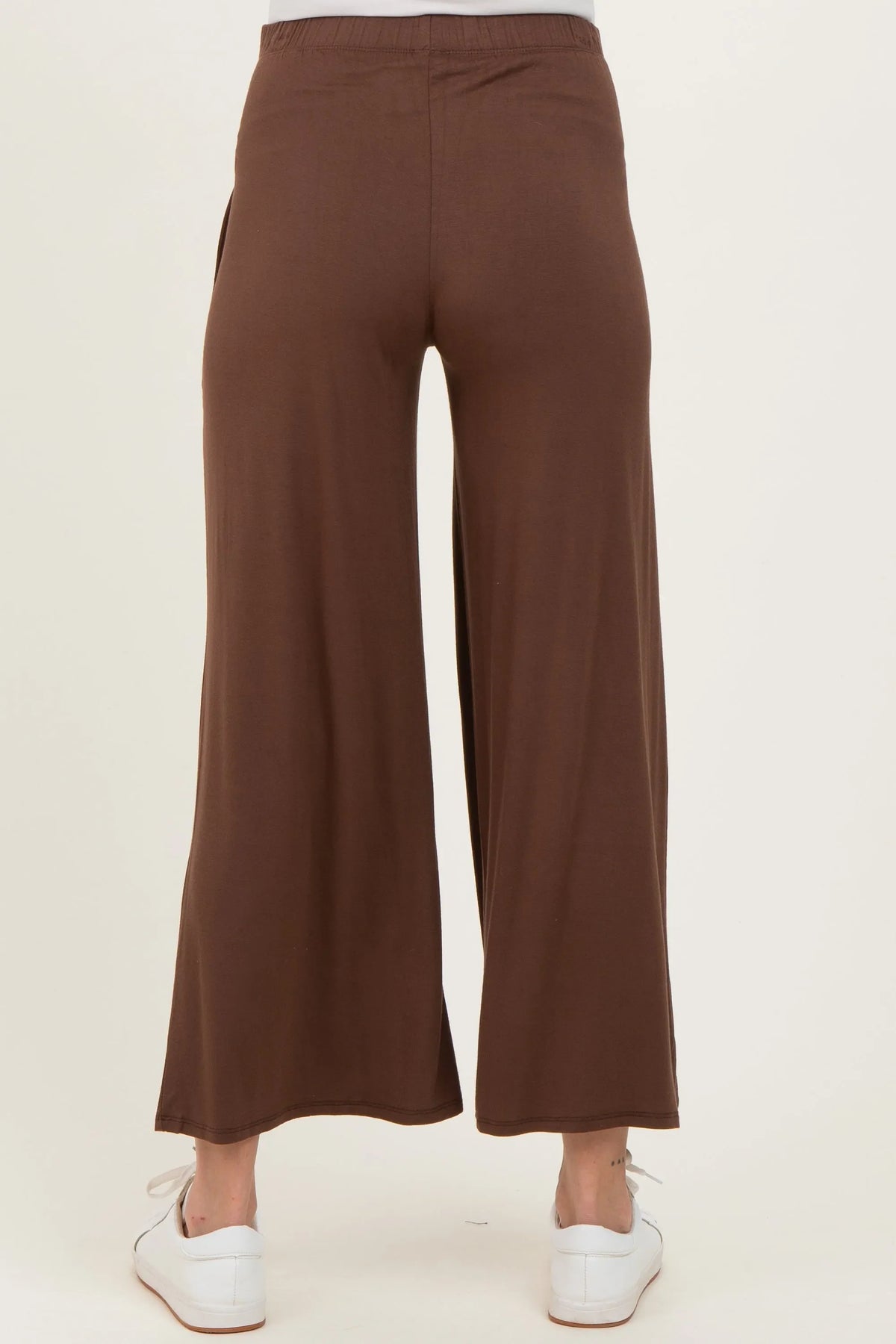 Brown Wide Leg Ankle Maternity Lounge Pants