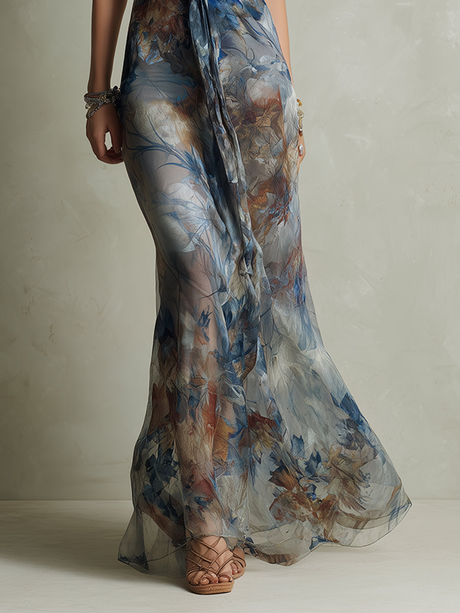 Vintage Maxi Dress in chiffon, Unbeatable Price