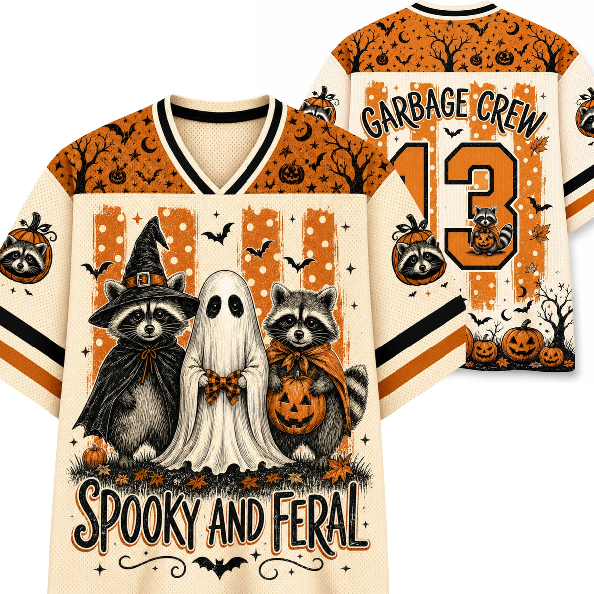 Chaotic Club Funny Raccoon Spooky Feral Garbage Crew Mesh Jersey