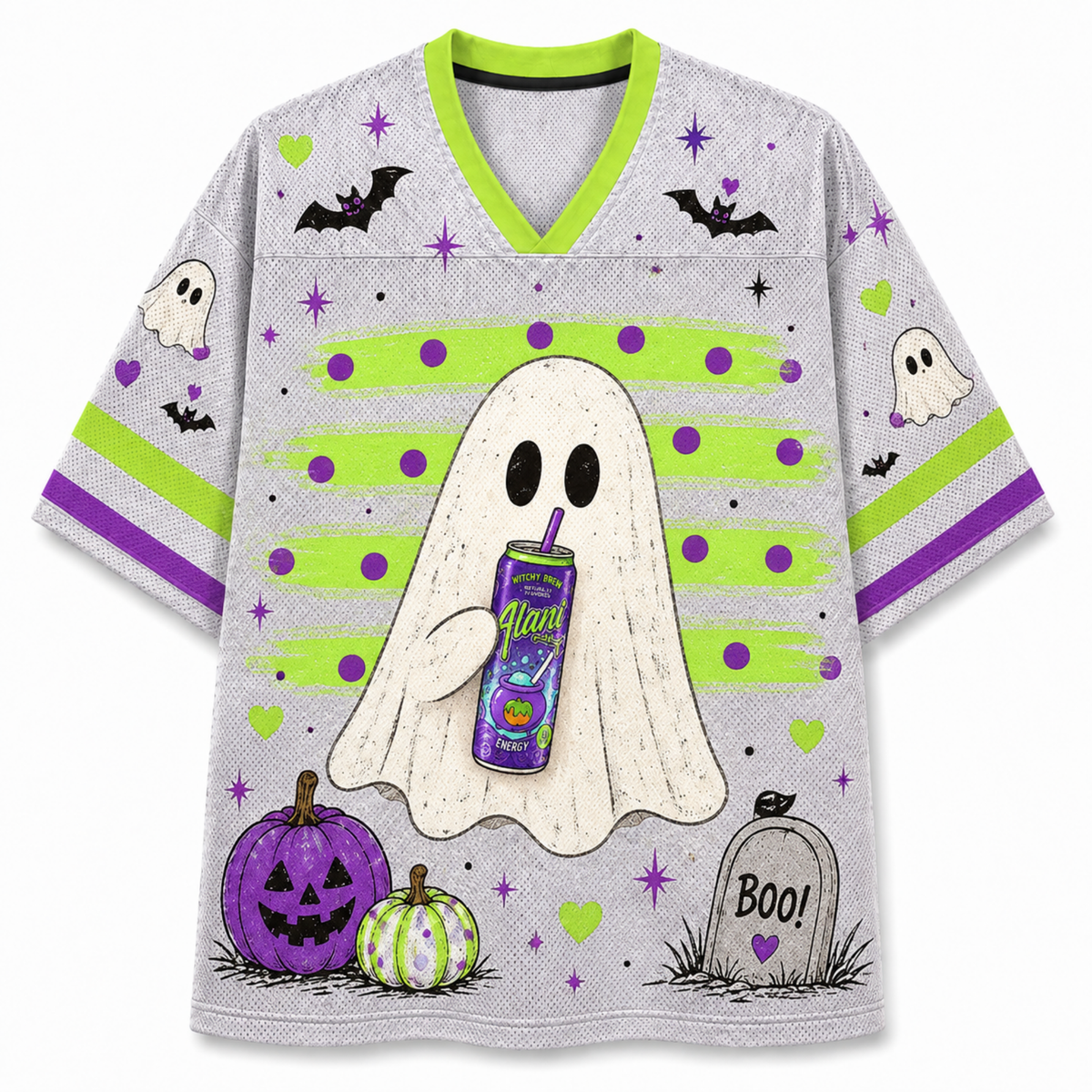 Chaotic Club Spooky Season Ghost Coffee Halloween Mesh Jersey