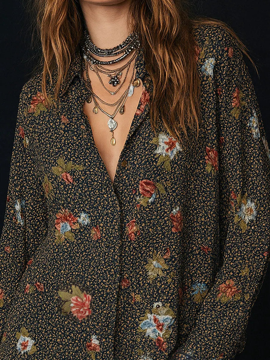 Retro Blouse in soft, Unbeatable Price