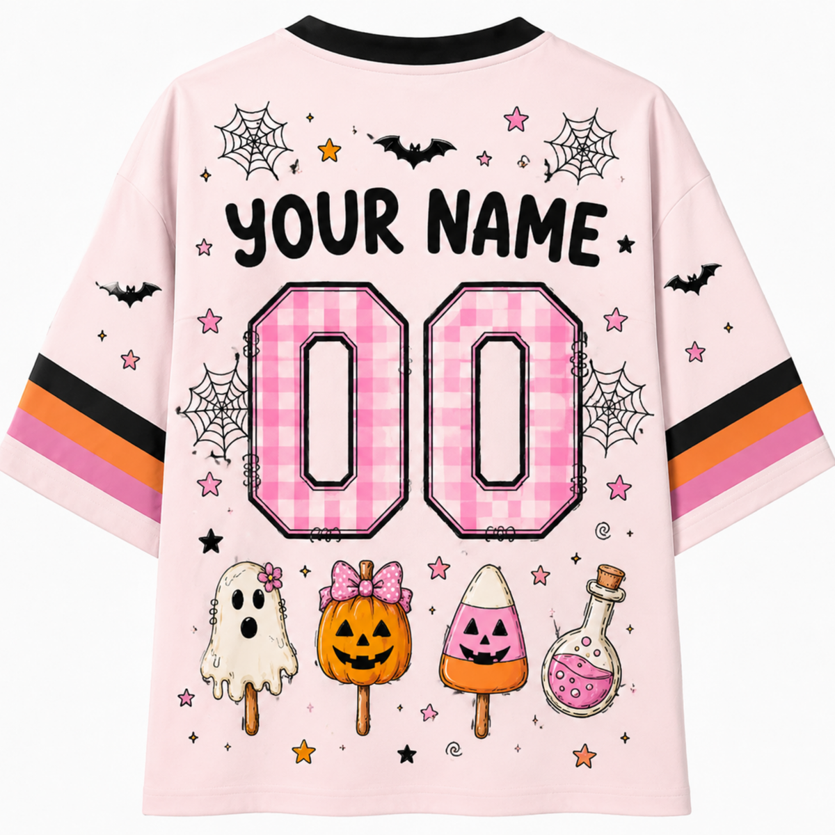 Chaotic Club Halloween Spooky Popsicles Gingham Plaid Mesh Jersey