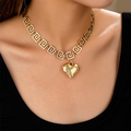 Valentine's Day Geometric Square Alloy Heart Necklace