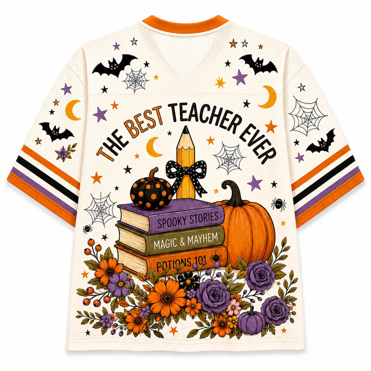 Chaotic Club Custom Bootiful Teacher Era Ghost Halloween Mesh Jersey