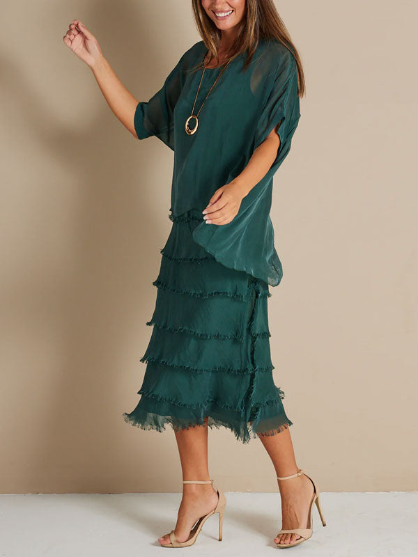 Straight temperament chiffon temperament women's dress