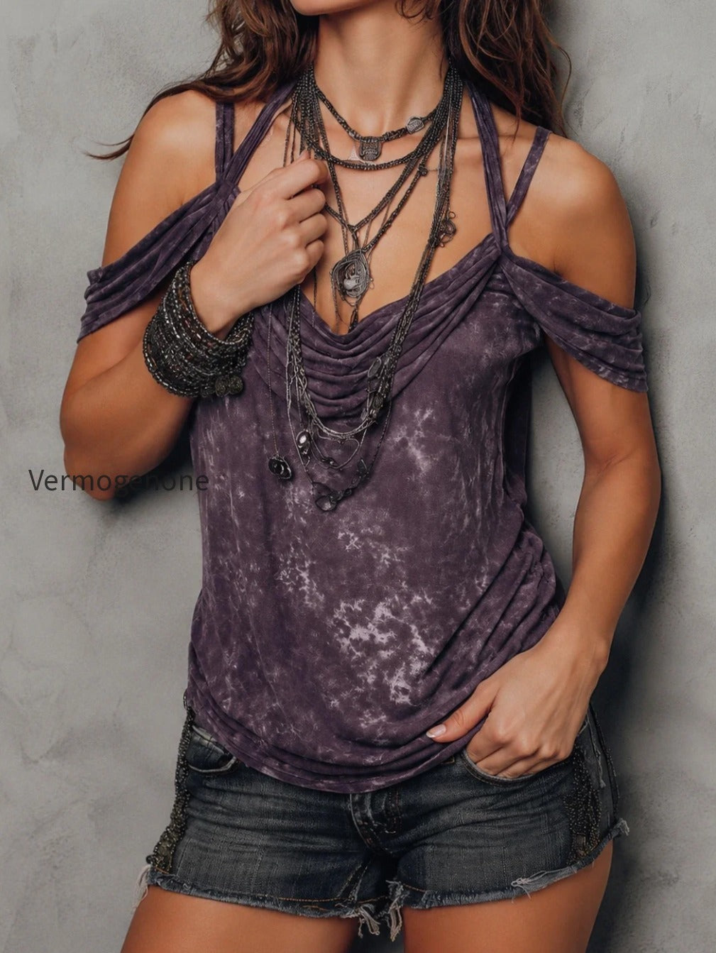 retro-bohemian-tie-dye-print-shoulder-strap-top