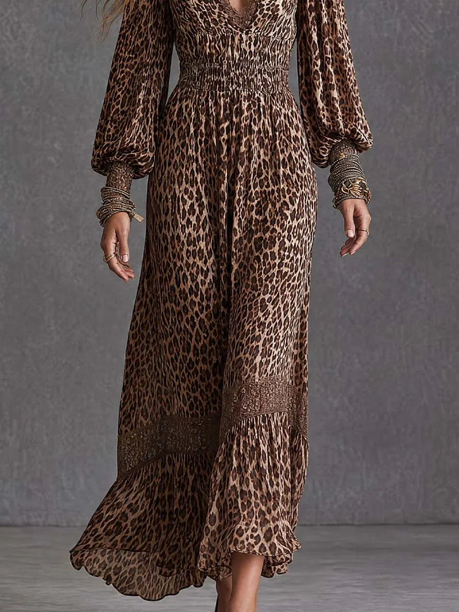 Boho Maxi Dress in lace, Designer Aesthetic