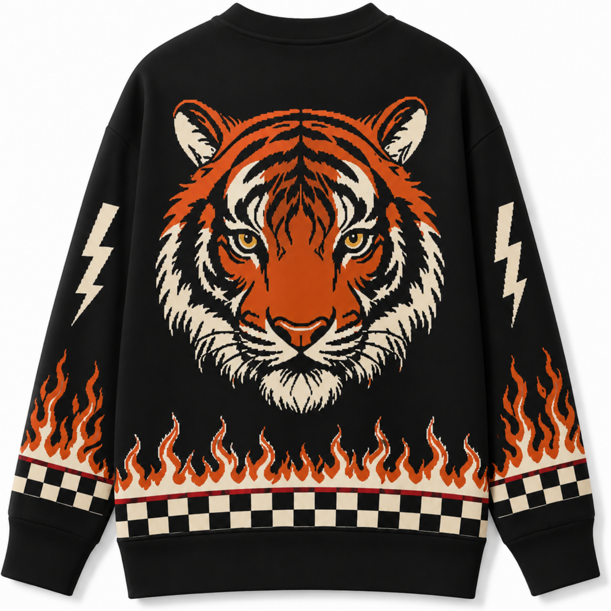 Chaotic Club Tiger Heat Vintage Halloween Flame Cardigan