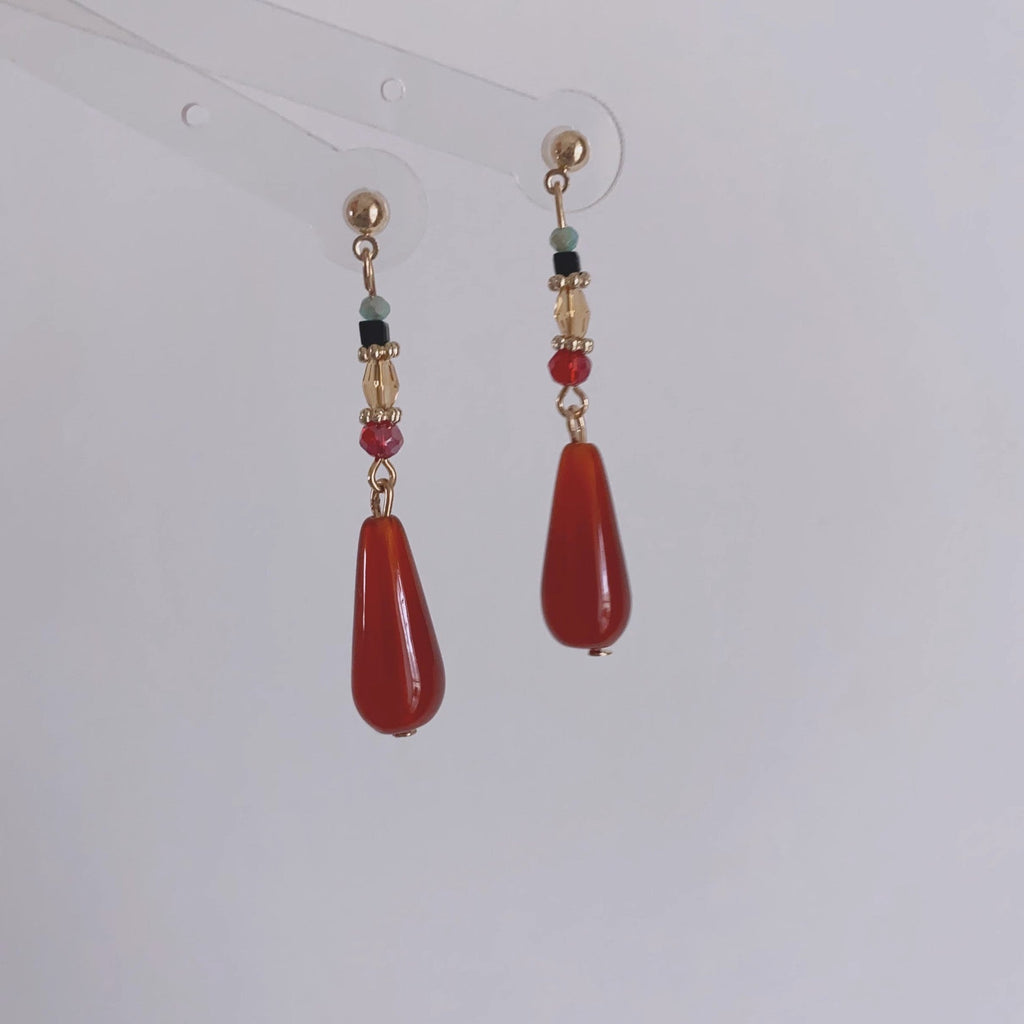 Retro Ruby Earrings