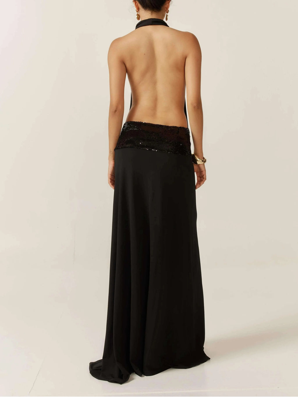 Adele Halter Black Gown
