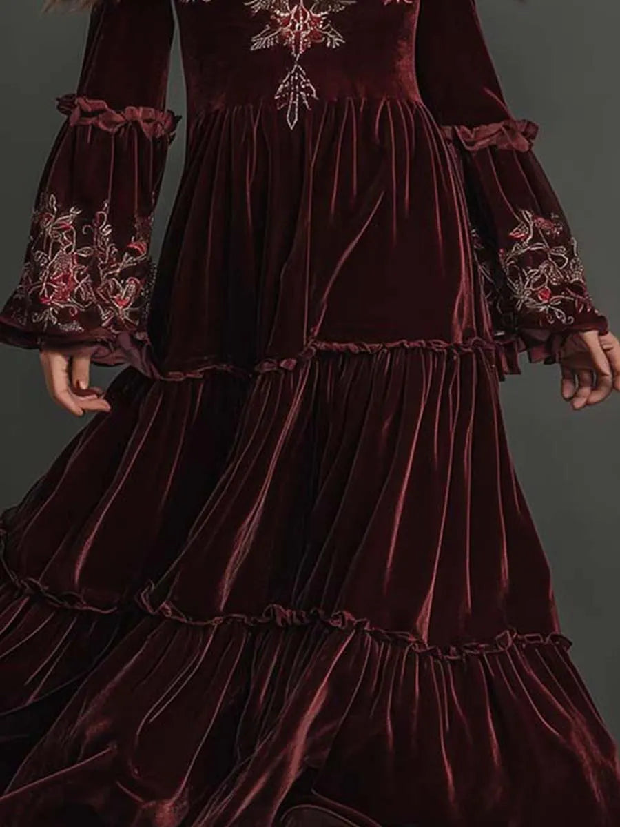 Bohemian Maxi Dress in velvet, Best Value